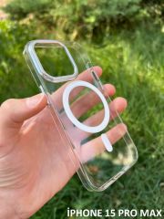 İphone 15 Pro Max Hybrid Magsafe Animasyonlu Sararmaz Kılıf