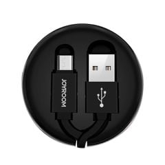 Joyroom S-M346 Uzatılabilir Mikro Hızlı Şarj ve Data Kablosu Siyah