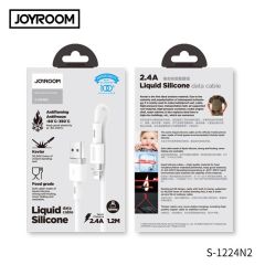 Joyroom S-1224N2 1.2M 2.4A iPhone USB-Lightning Silikon Data ve Şarj Kablosu Beyaz