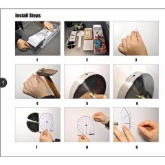 Modern Nesil DIY 3D Dekoratif Büyük Boy Sticker Duvar Saati-Gümüş