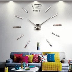 Modern Nesil DIY 3D Dekoratif Büyük Boy Sticker Duvar Saati-EA001