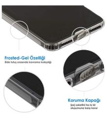 İphone XR Şeffaf Tıpalı Kamera Korumalı Silikon Kılıf