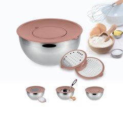 Emsan Demre 3in1 Çok Amaçlı Saklama Kabı Golden Pink
