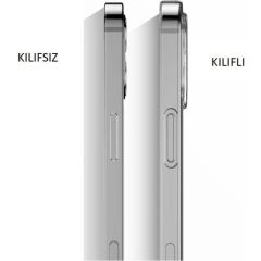 iPhone 13 Pro Kamera Korumalı Şeffaf Tıpalı Silikon Kılıf