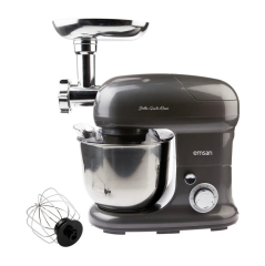 Emsan Bella Gusto Maxi Antrasit Stand Mikser Mutfak Şefi 1300W 5 Lt (Kıyma Çekme /Sucuk-Sosis/İçli Köfte Aparatlı/Smooth Hazneli)
