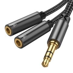 Joyroom SY-A04 Splitter Y Kulaklık Ayırıcı Ses Kablosu 0,2 m-Siyah