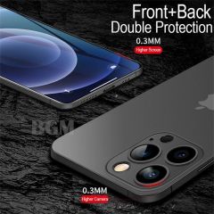 İphone 0,2 mm PP Buzlu İnce Sert Silikon Kamera Korumalı Kılıf