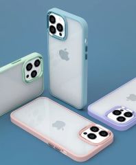 İphone 13  Metal Kamera Çerçeveli Kenarları Renkli Kılıf
