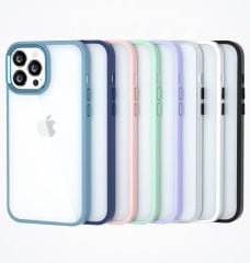 İphone 13  Metal Kamera Çerçeveli Kenarları Renkli Kılıf