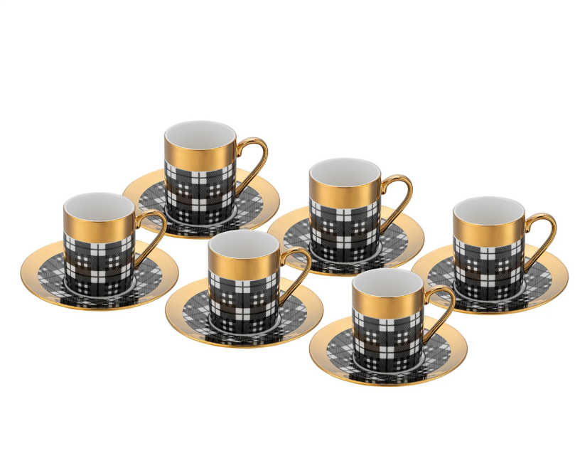 EMSAN İstanbul Porselen Deren 6'lı Kahve Fincan Takımı