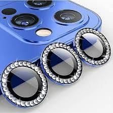 İphone 12 Pro Max  Taşlı Kamera Lens Koruyucu Çerçeveli Koruyucu