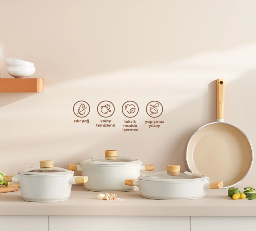 Emsan Swiss Crystal 7 Parça Tencere Seti