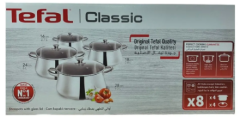 TEFAL CLASSİC 8 PARÇA ÇELİK TENCERE SETİ