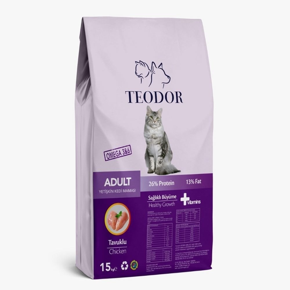 Teodor Adult Tavuklu Yetişkin Kedi Maması 15 Kg