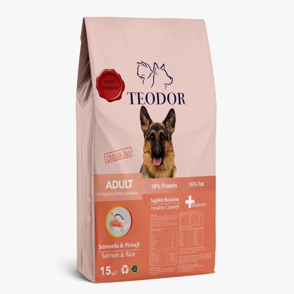 Teodor Adult Somonlu ve Pirinçli Yetişkin Köpek Maması 15 Kg