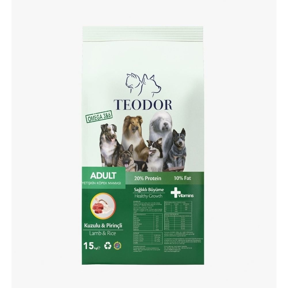 Teodor Kuzu Etli ve Pirinçli Köpek Maması 15 kg