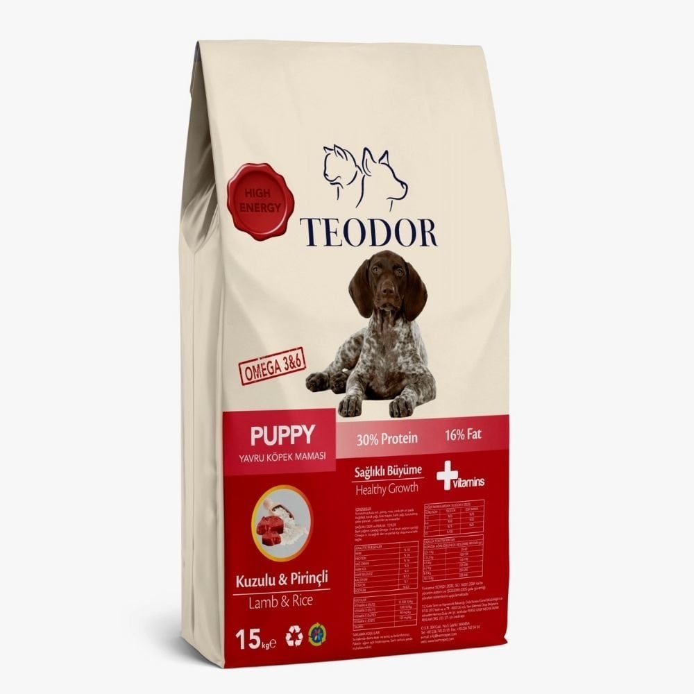 Teodor Puppy Kuzulu ve Pirinçli Yavru Köpek Maması 15 Kg