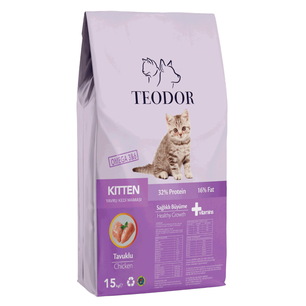 Teodor Tavuklu Yavru Kedi Maması 15 Kg