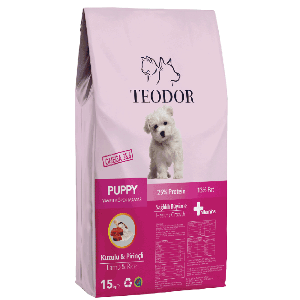 Teodor Kuzulu ve Pirinçli Yavru Köpek Maması 15 Kg