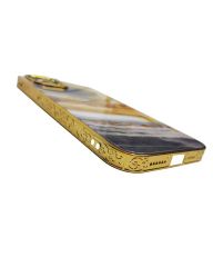 İphone 13 Pro Marble Case Mermer Desenli Cam Telefon Kılıfı