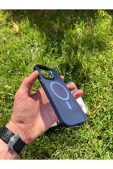 İphone 15 Pro Max MagSafe Uyumlu Mat Krom Telefon Kılıfı
