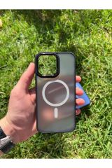 İphone 15 Pro Max MagSafe Uyumlu Mat Krom Telefon Kılıfı