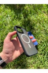 İphone 15 Pro MagSafe Uyumlu Mat Krom Telefon Kılıfı