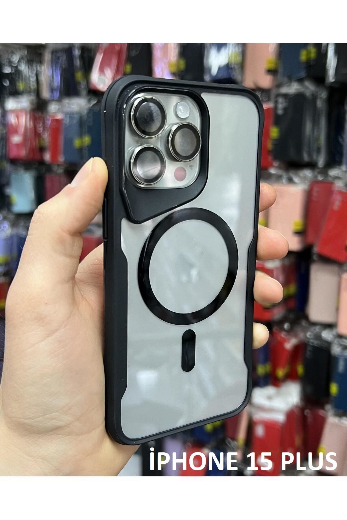 İphone 15 Plus T-Max MagSafe Uyumlu Siyah Silikon Kılıf