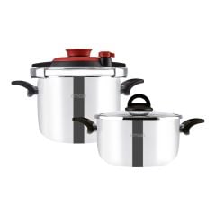 Emsan Vera Düdüdklü Tencere Seti 4+6 Lt Kırmızı